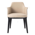 Italiaanse minimalistische rijstwit leer single sophie stoelen